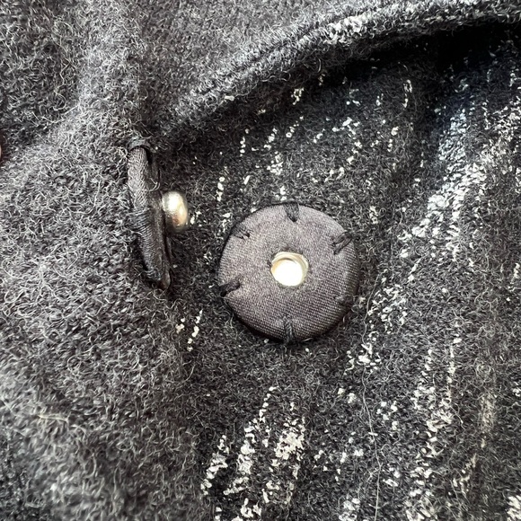 Chicos Gray Wool Faux Fur Collared Cardigan Sweater - Picture 7 of 9